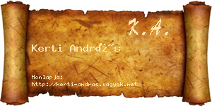 Kerti András névjegykártya
